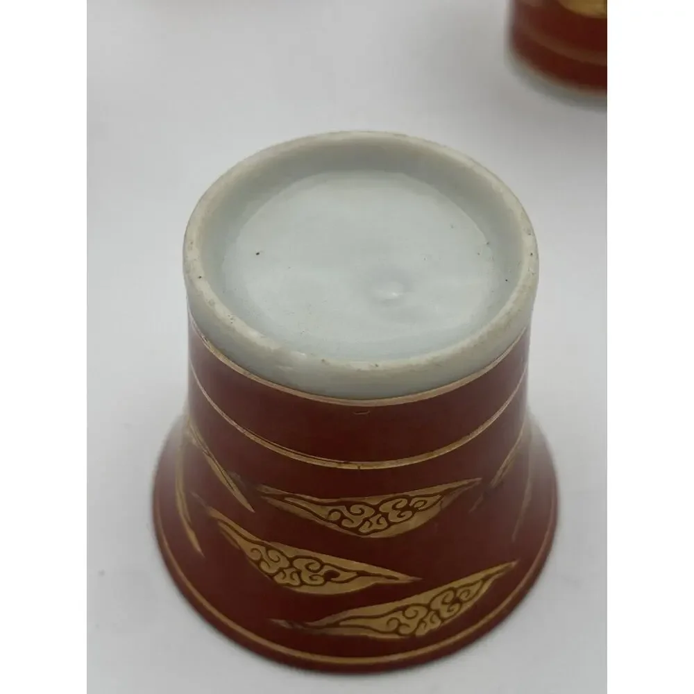 Vintage Japanese Sake Tea Cups Set Of 4 With Hidden Geisha Faces